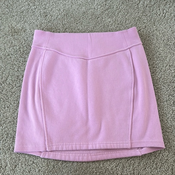 LULULEMON Pink Cotton Pull On Mini Skirt Xs - Picture 1 of 3